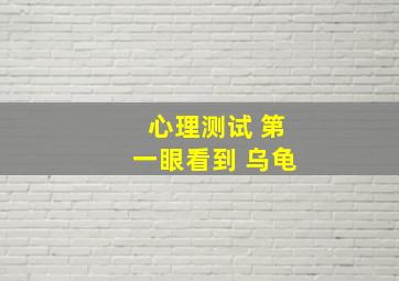 心理测试 第一眼看到 乌龟